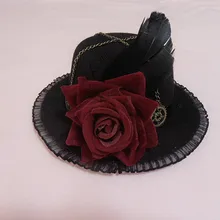 Шляпа панка в стиле Лолиты, японский косплей в стиле вампира, японский готический головной убор, средний возраст, Хэллоуин, дворец, косплей, вечерние платья, Прямая поставка