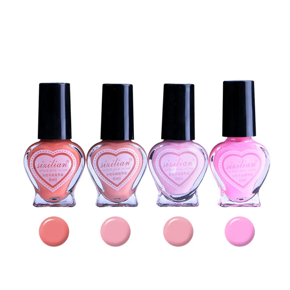 6 ml Heart Shaped Bottle Nail Gel Peel Off Gel Nail Polish Color