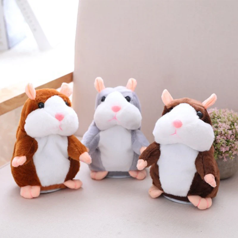 

Dropshipping Promotion 15 cm Sweet Talking hamster Speak Sound Recording Repeat Plush kawaii hamster animal Toys