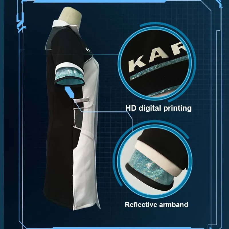 Coshome Game Detroit Become Human Kara Cosplay Costume Code AX400 Agent Outfit Girls Cute Dress Halloween Carnival Uniforms (4)