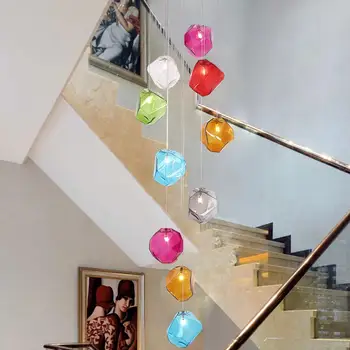 

Modern Design Candy Color Ice Glass Lighting Ceiling Hanging Lamp Pendant Lighting Cafe Bar Store Hall