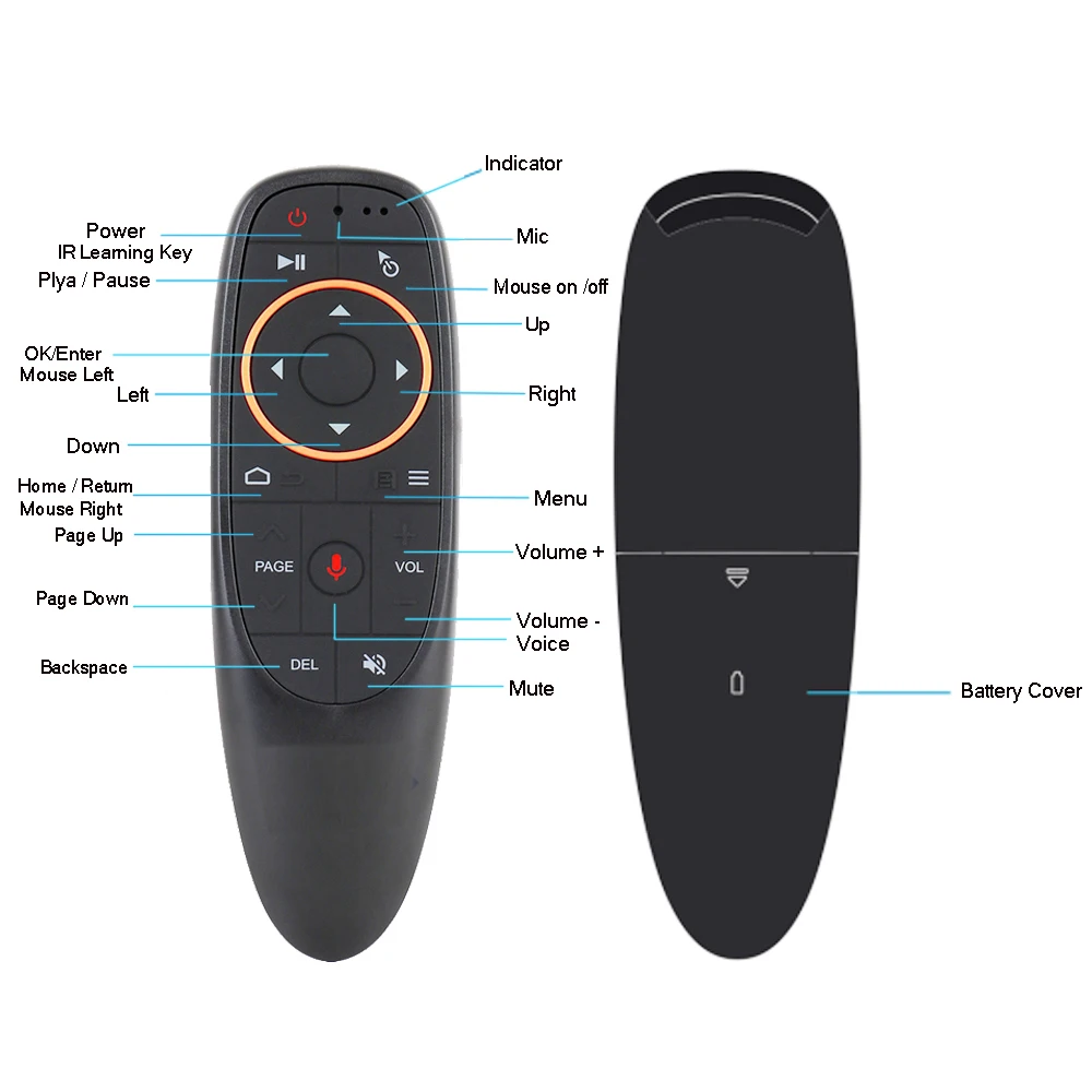 G10 голосовой пульт дистанционного управления 2,4 г беспроводной Air mouse Микрофон с гироскопом ИК обучения для Android tv box H96 Max R69