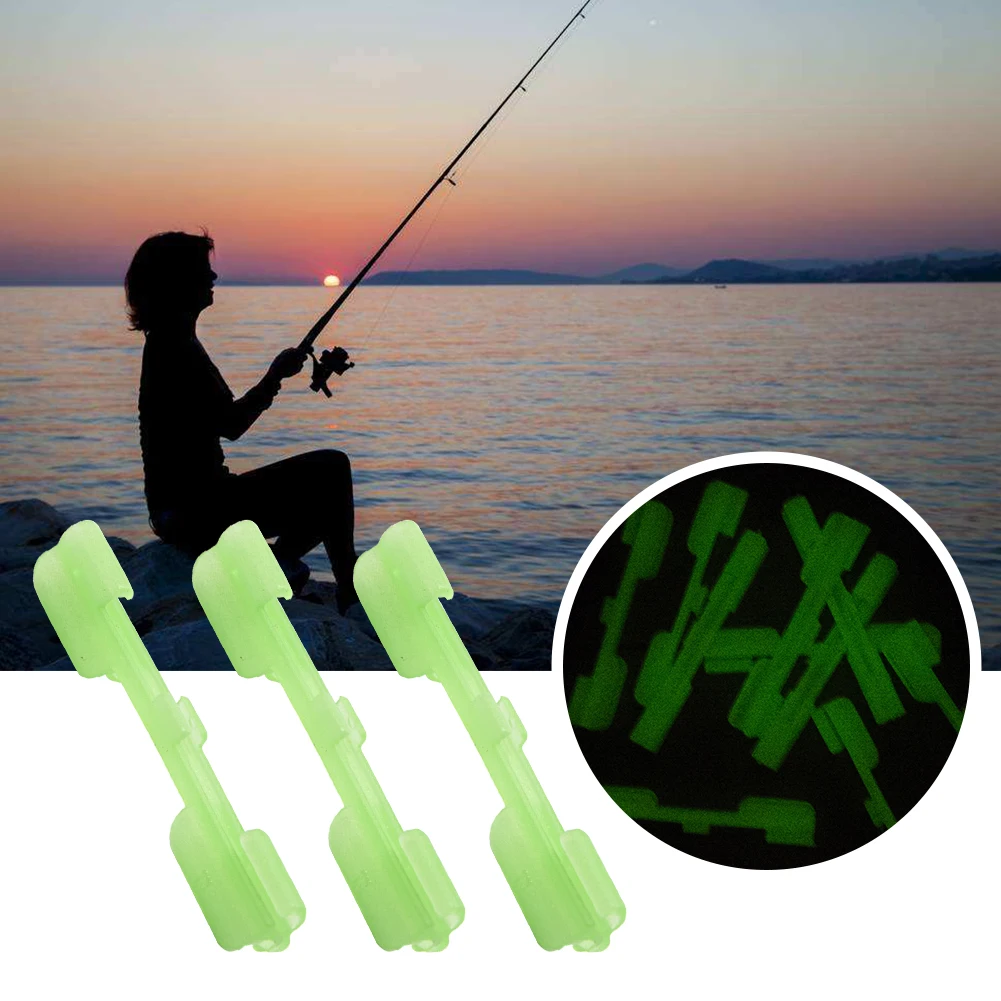 10pcs/pack Portable Chemical Fishing Clip Top Holder Lure Durable Fluorescent Tackle Accessory Practical Light Stick Rod Tip