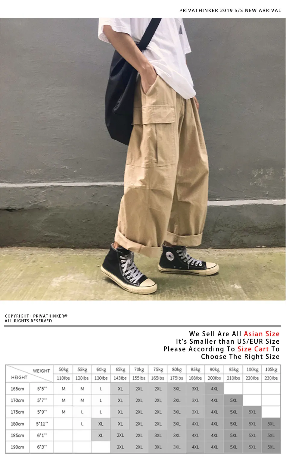 Privathinker Summer Casual Pant Mens Sweatpants Streetwear New Fashion Baggy Cargo Pants Elasticity Joggers Trousers