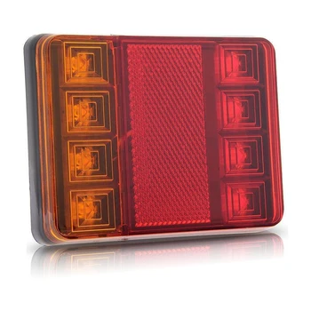 

Castaleca 1Pcs Car Truck LED Rear Tail Light 12V 8LED Taillight Warning Brake Lamps Waterproof For Trailer Car Truck Van