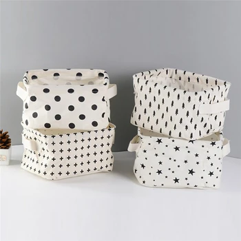 

Cotton Linen storage box Cactus Waterproof Foldable Storage Basket Desktop Sundries Storage Box With Handle square box JJ30