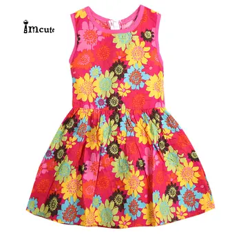 

2019 New Hot Toddler Kids Girls Summer Princess Sunflower Floral Lace Pierced Party Dress Age 2-7Y