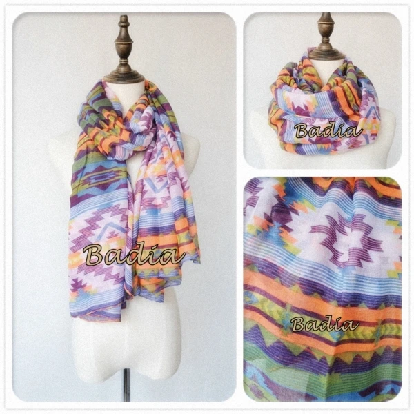 

Hot sell deep purple color aztek scarf cheap price women shawl