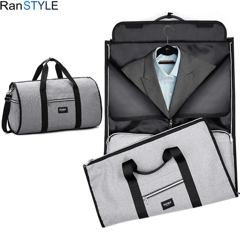 Bolsa de Roupa Dobrável à Prova d’ Água Oxford dos Homens Bolsas de Viagem Bolsaagem de Mão Dobrável Grande Bolsa de Viagem de Negócios para o Terno