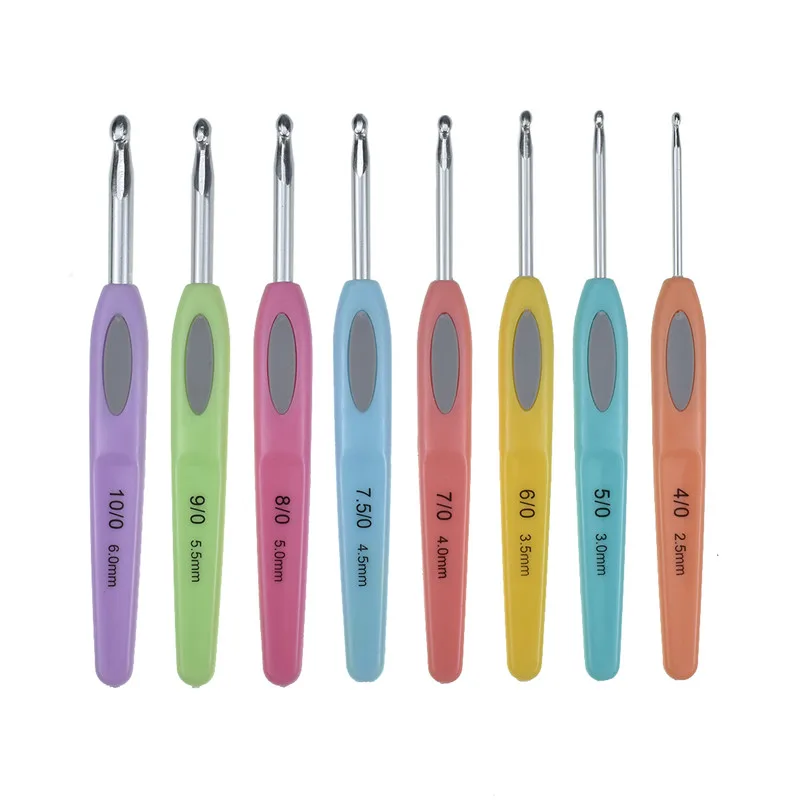 

Plastic Aluminum Crochet Hooks 8pcs/set 2.5mm-6.0mm Knitting Needles Crafts Weaving Tool Crochet Needles Knit DIY Crafts For Mom