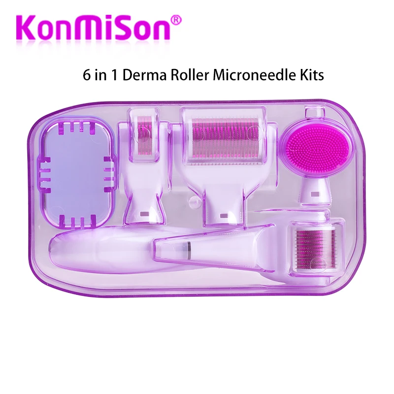 

Original DRS 6 in 1 Derma Roller Microneedle Kits For Multiple Skin Care Rejuvenation Treatment Needles Microdermabrasion Rollor