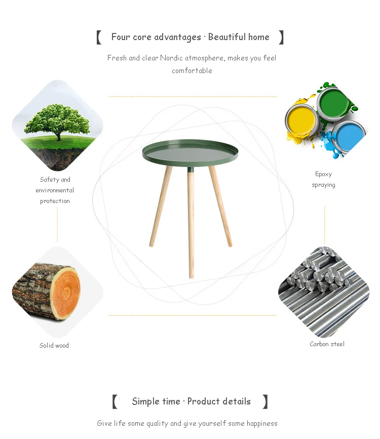 Скандинавский стол для гостиной, квартиры, спальни, угловой стол, мебель для дома, маленький сборочный чайный столик, круглый простой журнальный столик