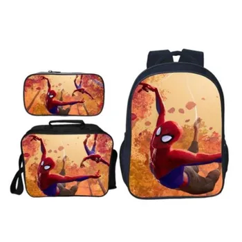

Children Shoulder Backpacks Student Mochila New Arrivals 3Pcs/Set Printing Cartoon Hero Kids Baby School Bags for Boys