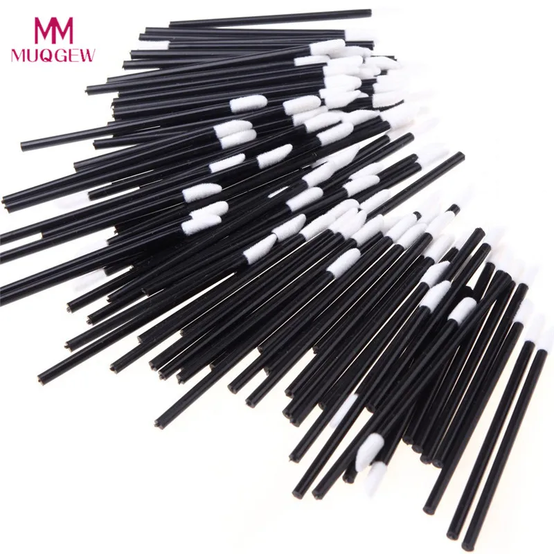 

100PCS Disposable MakeUp Lip Brush Lipstick Gloss Wands Applicator Make Up BK