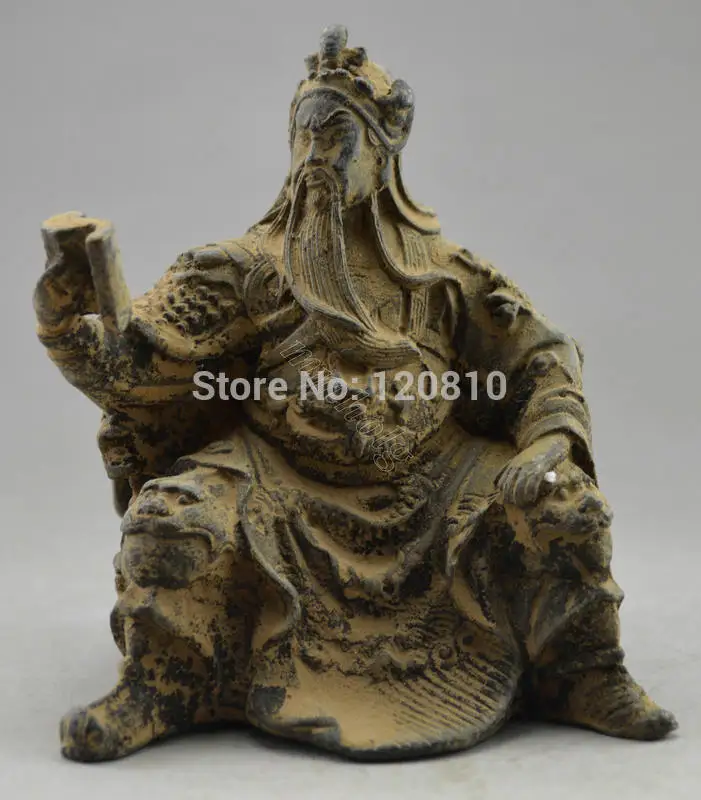 

Collectible Decorated Old Handwork Bronze Carved Guandi Read Statue