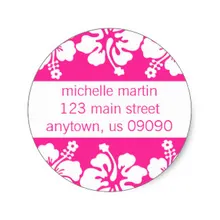 3,8 см Гибискус цветы обратный адрес Этикетка(темно-розовый