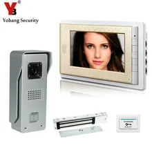 YobangSecurity Video Intercom Monitor 7″Inch Video Doorbell Phone Door Phone Home Security Color Wired With Electronic Door Lock