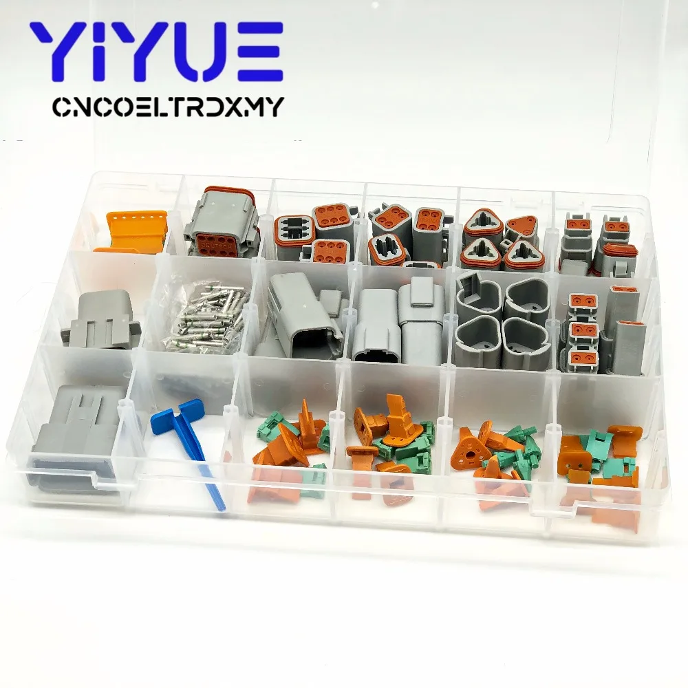 225pcs Deutsch DT automotive connectors kit + 14AWG Solid Terminals + removal tool 0411-336-1605 (2)