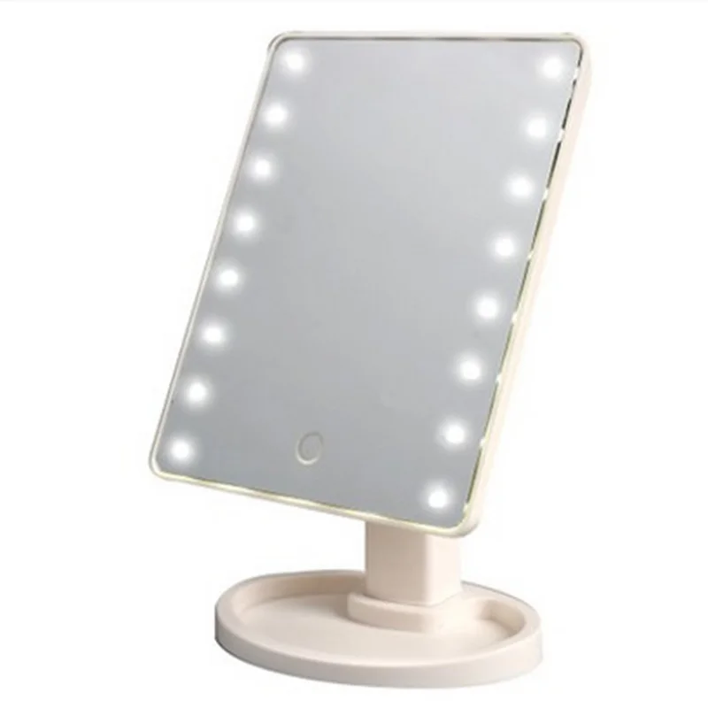 

3 Colors 360 Degree Makeup LED Mirror Rotation Touch Screen Cosmetic Folding Portable Compact Pocket LED Lights Makeup Tool