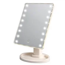 3 Colors 360 Degree Makeup LED Mirror Rotation Touch Screen Cosmetic Folding Portable Compact Pocket LED Lights Makeup Tool