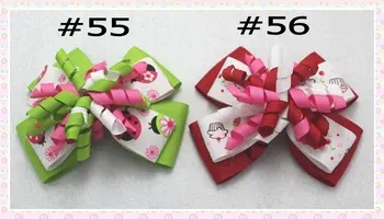 

free shipping 32pcs 4'' M2MG Layered Korker Hair Bow boutique corker hair clips(without headbands)