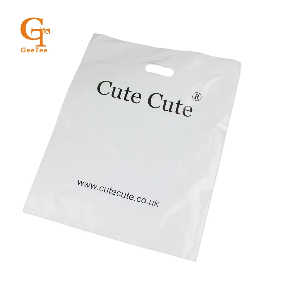 custom logo printed plastic packing shopping bags with handle,customized garment/clothing/gift ...