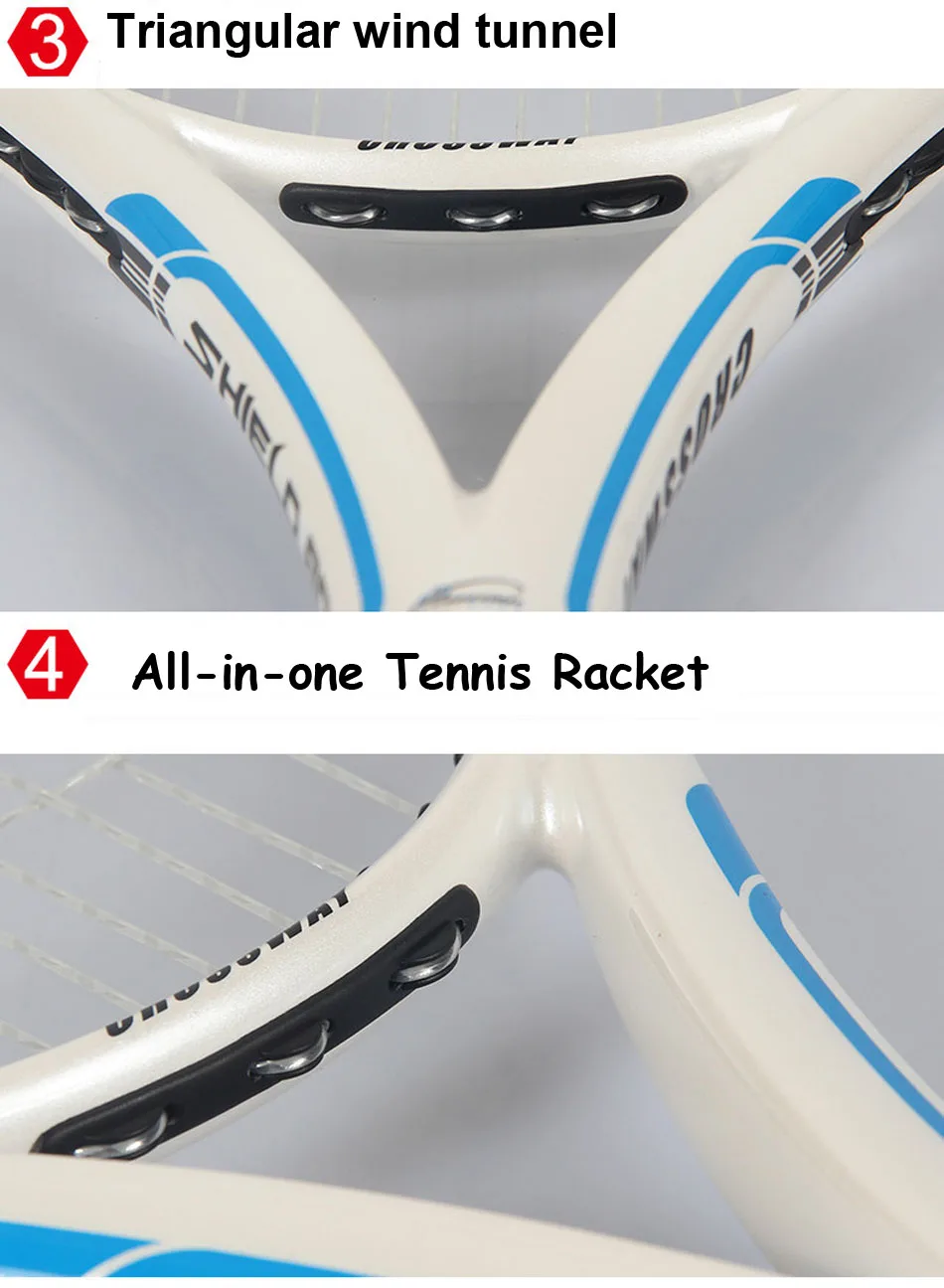 Crossway 801 Теннисная ракетка из углеродного волокна, теннисная ракетка с сумкой, теннисная ручка, размер 4 1/4-4 3/8, ракетка для тенниса, тренировочная ракетка
