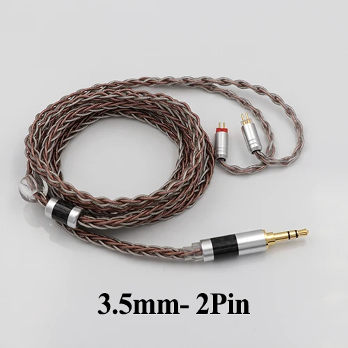 Tripowin C8, сменный кабель для наушников с серебряной медной фольгой, Микс, кабель для обновления IEM, мишура, Серебряный провод, мишура, медный провод - Цвет: 3.5mm- 0.78mm 2Pin