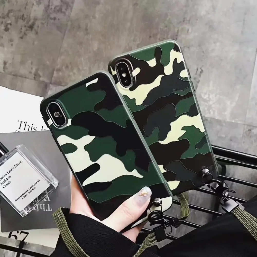 Hazy beauty Vintage TPU Pattern Phone Cases For iphone 6 Case 8 7 x Plus Back Cover Glossy Hang Rope Soft Capa |