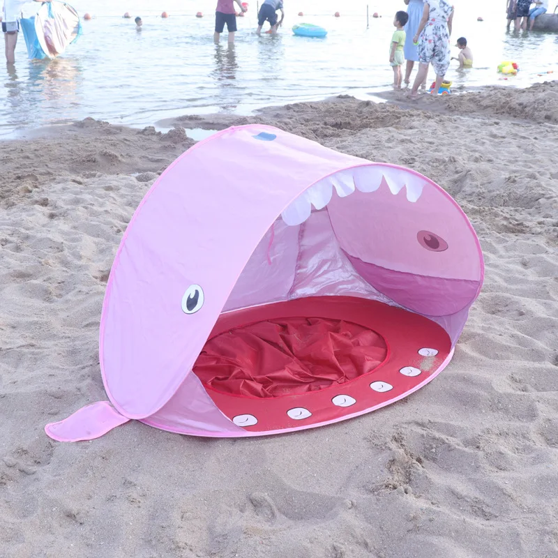 Новая Акула лето Детская Пляжная Палатка УФ-защита Sunshelter с бассейном водостойкая Pop Up тент палатка детская Палатка Домик для детей