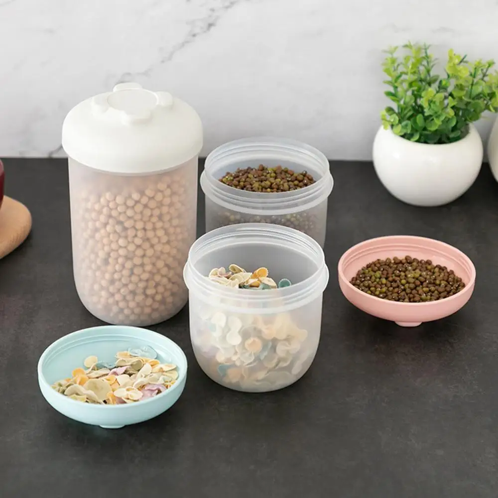 

1Pc Plastic Kitchen Food Cereal Grain Bean Rice Storage Box Case Container Sealed Cans Jar Household 400/800ml
