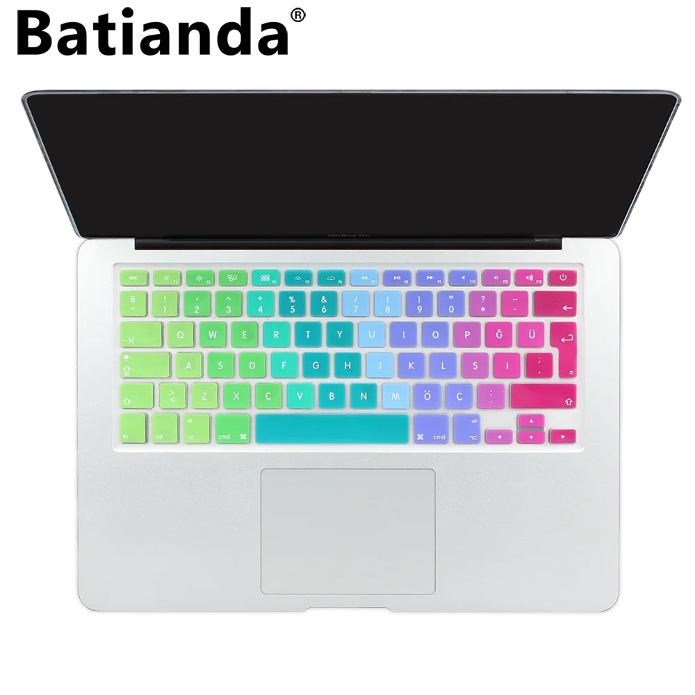 

EU Turkish Version Silicone Keyboard Protector Stickers Skin For Apple Macbook Pro 13 15 17 Retina Mac Air 13 Keyboard Cover