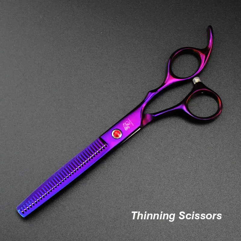 7,0 дюймов ножницы для ухода за домашними животными, прямые ножницы для разделки зубов, Япония 440c - Цвет: Thinning Scissors