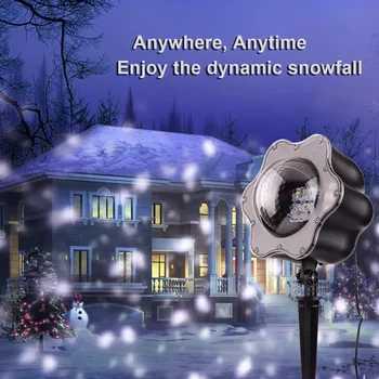 

LED Snowfall Projector Lights, Christmas Light White Snow Waterproof Decoration Lamp Remote Landscape Holiday Party Event