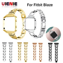 Роскошный браслет из нержавеющей стали со стразами с защитной рамкой для Fitbit Blaze Трекер Регулируемый Браслет ремешок