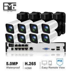 BFMore 4CH 8CH H.265 PTZ 5.0MP POE 4X зум 8CH NVR комплект видеонаблюдения Системы IP Камера открытый видео безопасности Камера комплект Ночное видение