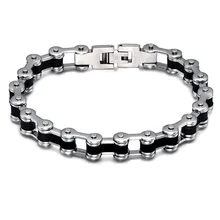 MD, высокое качество, Мужская цепь для мотоцикла, цепь для мотоцикла, браслет, нержавеющая сталь, ювелирное изделие с силиконом