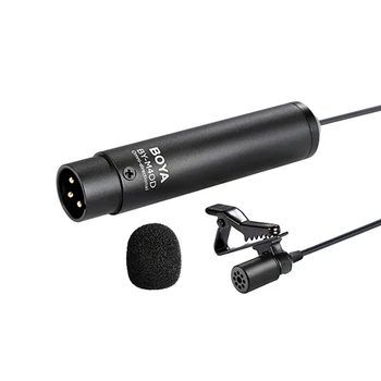 

Professional Clip-On Lavalier Condenser Microphone XLR Output for Canon Nikon Sony Panasonic Camcorder Audio Recorder Video Mic