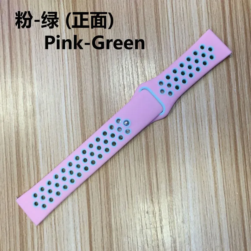 Для samsung Galaxy watch active 2 46 мм 42 мм gear S3 Frontier Classic S2 huami amazfit ремешок Bip huawei watch GT 2 Band 22 мм 20 мм - Цвет ремешка: pink green