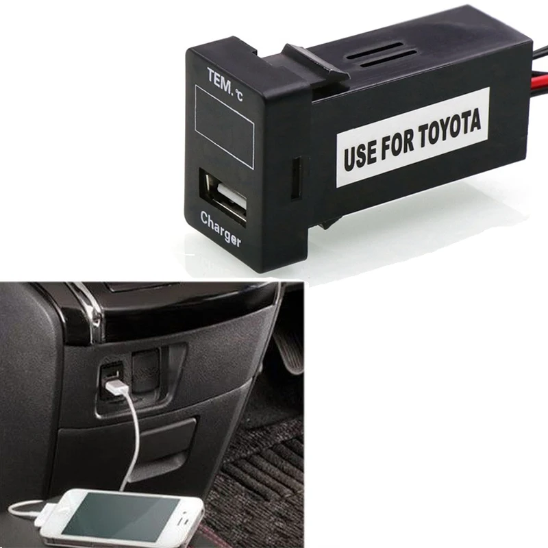 

Msanzeo Dual USB Car Charger 5V 1.2A 2.1A Fast Charge Adapter 2 Socket Phone USB Charger for TOYOTA,Camry Corolla Yaris