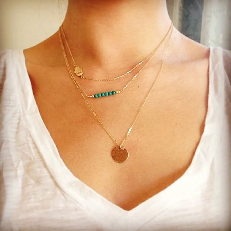 Женское колье чокер в богемном стиле многослойное ручной работы 2019|necklace chain|chain