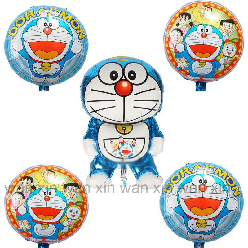 10 шт. 18 дюймов мультфильм doraemon воздушный шар из фольги материал круглый Doraemon гелиевые шары Стиль doraemon игрушки вечерние шары