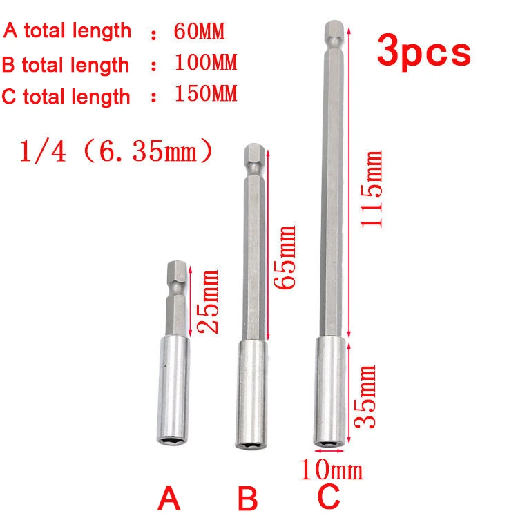 1/" 6,35 мм набор удлинительных гнезд отвертка держатель наконечника Магнитный быстросменный стержень ручные инструменты быстрый адаптер хвостовик