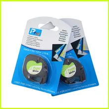 10PCS mixed models available compatible Dymo LetraTag 91200 BLACK ON WHITE paper label Tapes 12mm x