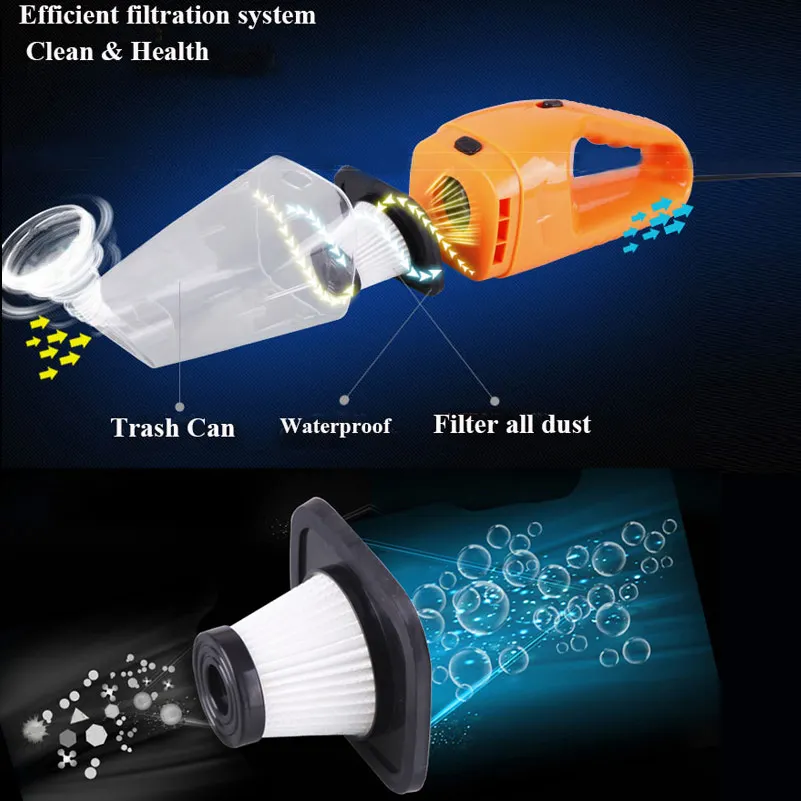 120W Portable car vacuum cleaner 12V/24V Strong vacuum cleaner for machine Car Vacuum Cleaner Wet And Dry With Filter