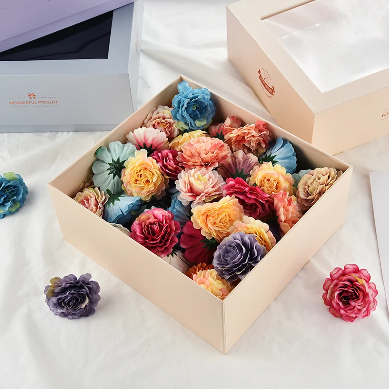 

Kraft Paper Bags Flower Box with Lid Bouquet Florist Gift Packing Box Valentine's Day Wedding Rose Boxes Party DIY Decorations