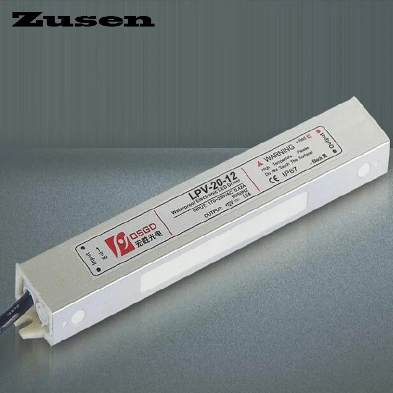 

Zusen LPV-20W-12V 24V LED laboratory waterproof Switch Power supply 90~260VAC to 12 and 24VDC