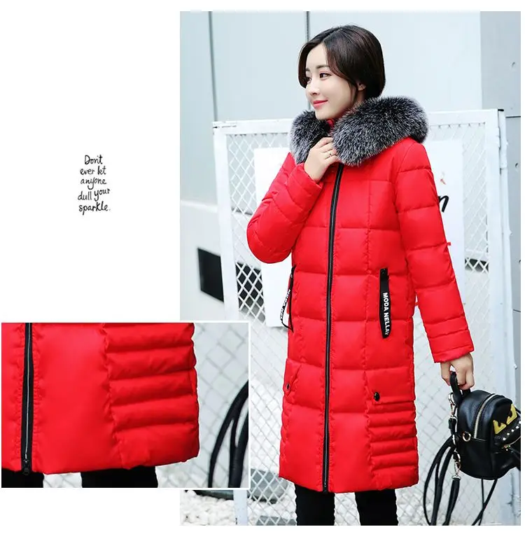 Winter Jacket Women Women's Parkas Long Coat Parka Women 2018 With Artificial Fur Collar Hooded Cotton Coats And Jackets LZ970 (12)