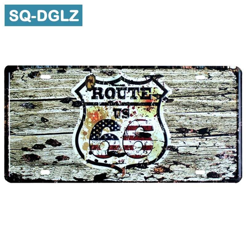 

[SQ-DGLZ] Board Route 66 License Plate Store Bar Wall Decoration Tin Sign Vintage Metal Sign Home Decor Painting Plaques Poster
