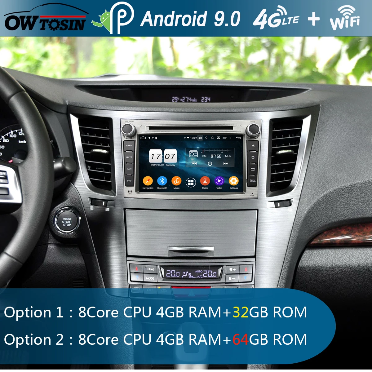 Flash Deal 7" IPS 1920*1080 8Core 4G RAM+64G ROM Android 9.0 Car DVD Player For Subaru Legacy Outback 2009-2014 DSP Radio GPS Parrot BT 1